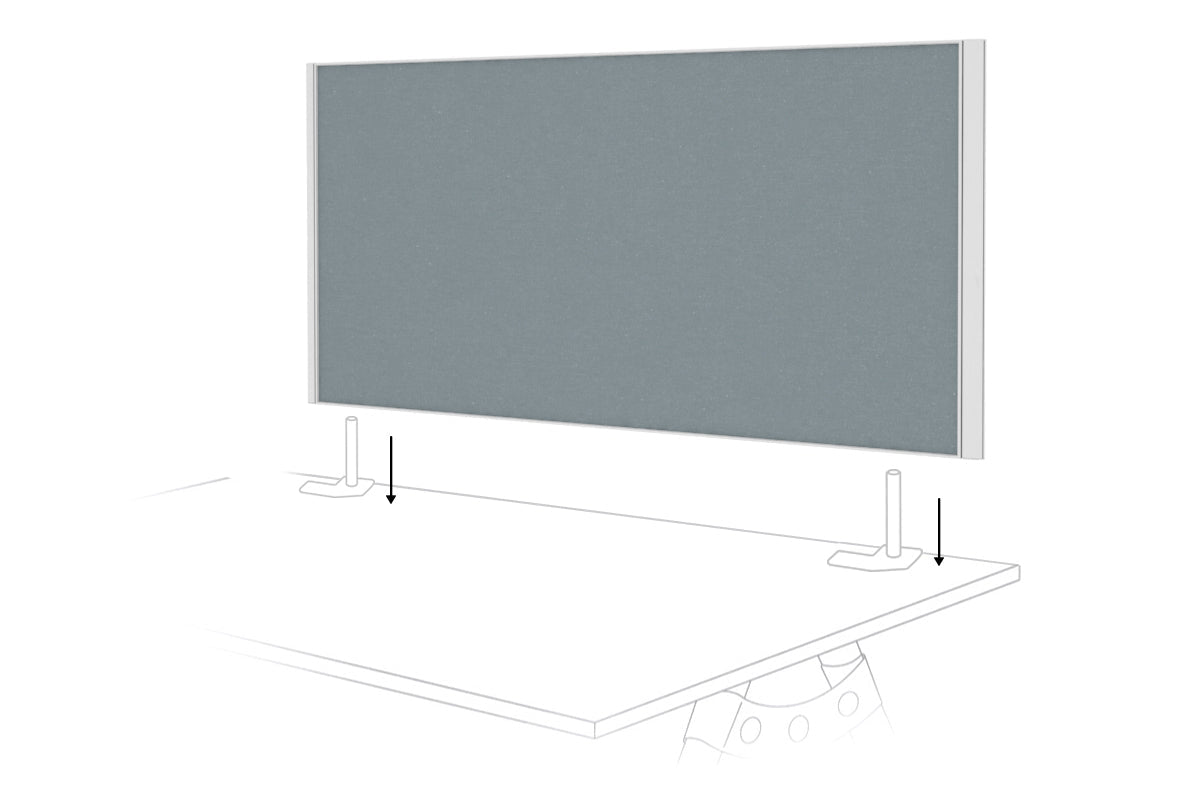Desk Mounted Privacy Screen [1200W x 500H] Jasonl white frame cool grey double desk rod bracket