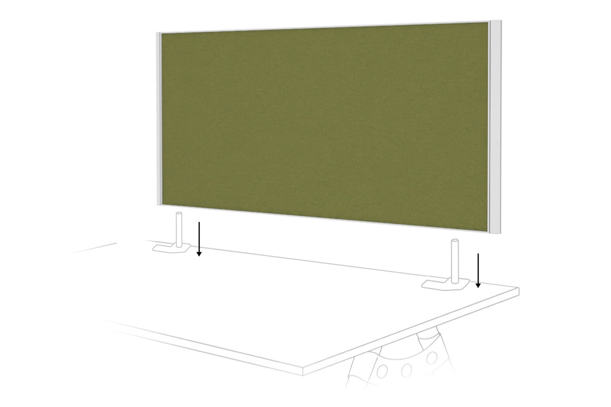 Desk Mounted Privacy Screen [1200W x 500H] Jasonl white frame green moss double desk rod bracket