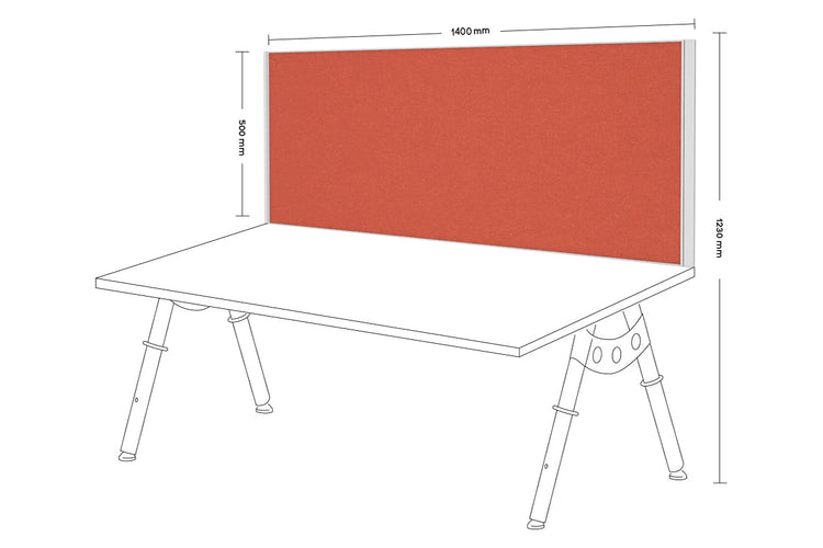 Desk Mounted Privacy Screen [1400W x 500H] Jasonl white frame orange squash clamp bracket