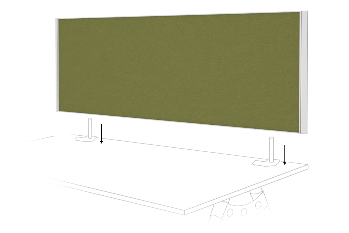 Desk Mounted Privacy Screen [1400W x 500H] Jasonl white frame green moss double desk rod bracket