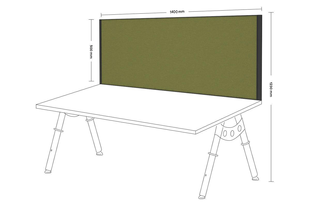 Desk Mounted Privacy Screen [1400W x 500H] Jasonl black frame green moss clamp bracket