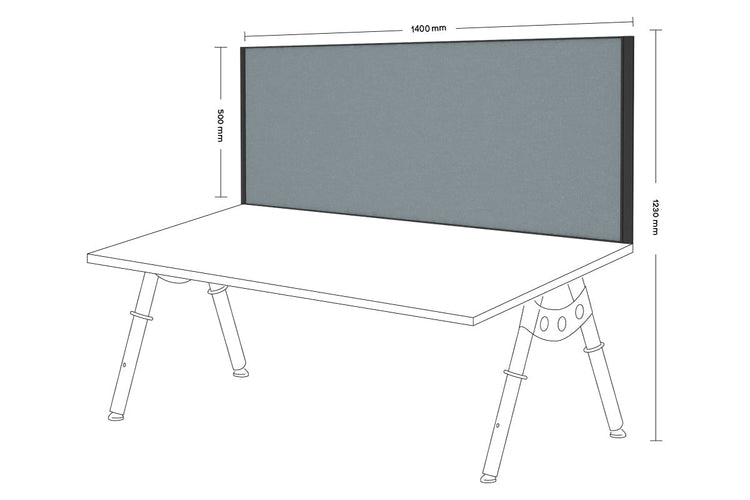 Desk Mounted Privacy Screen [1400W x 500H] Jasonl black frame cool grey clamp bracket