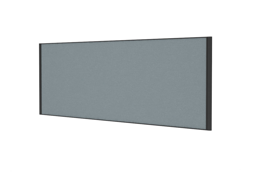 Desk Mounted Privacy Screen [1400W x 500H]-black frame moody charcoal double desk rod bracket