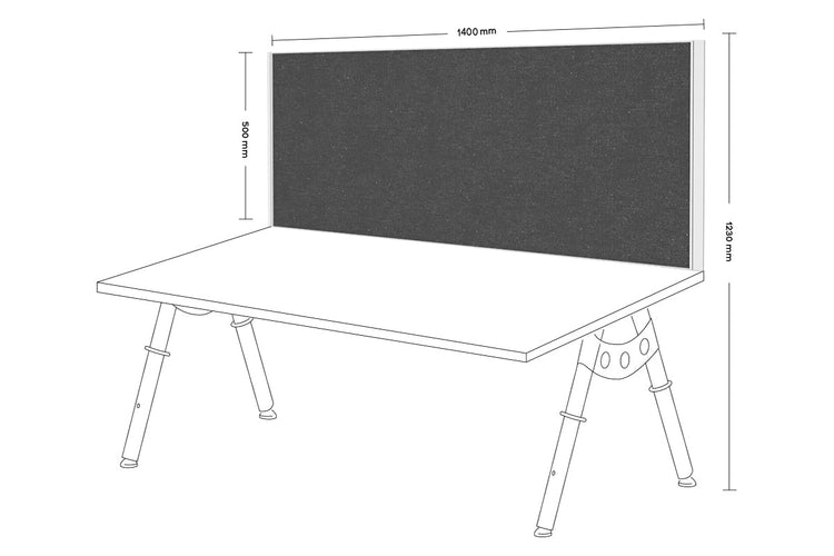 Desk Mounted Privacy Screen [1400W x 500H] Jasonl white frame moody charchoal clamp bracket