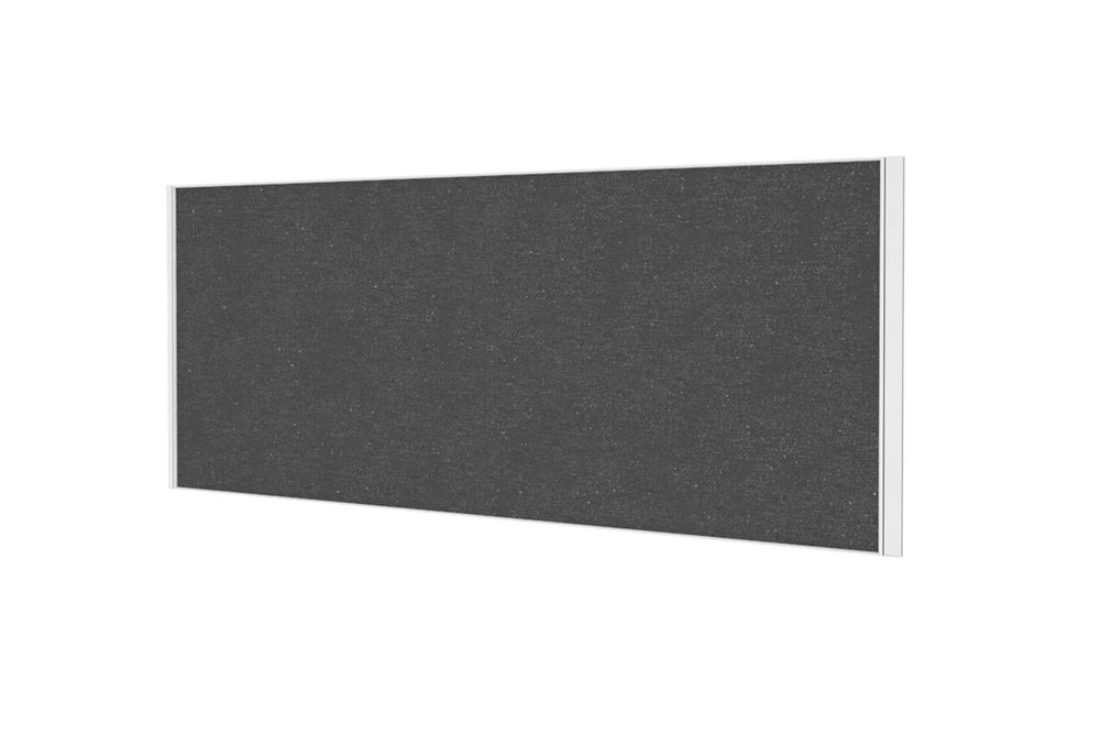 Desk Mounted Privacy Screen [1400W x 500H]-black frame moody charcoal double desk rod bracket