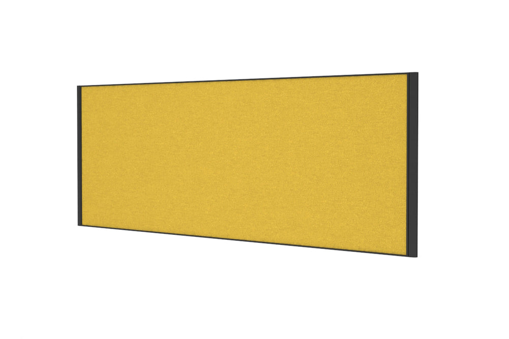 Desk Mounted Privacy Screen [1400W x 500H]-black frame moody charcoal double desk rod bracket