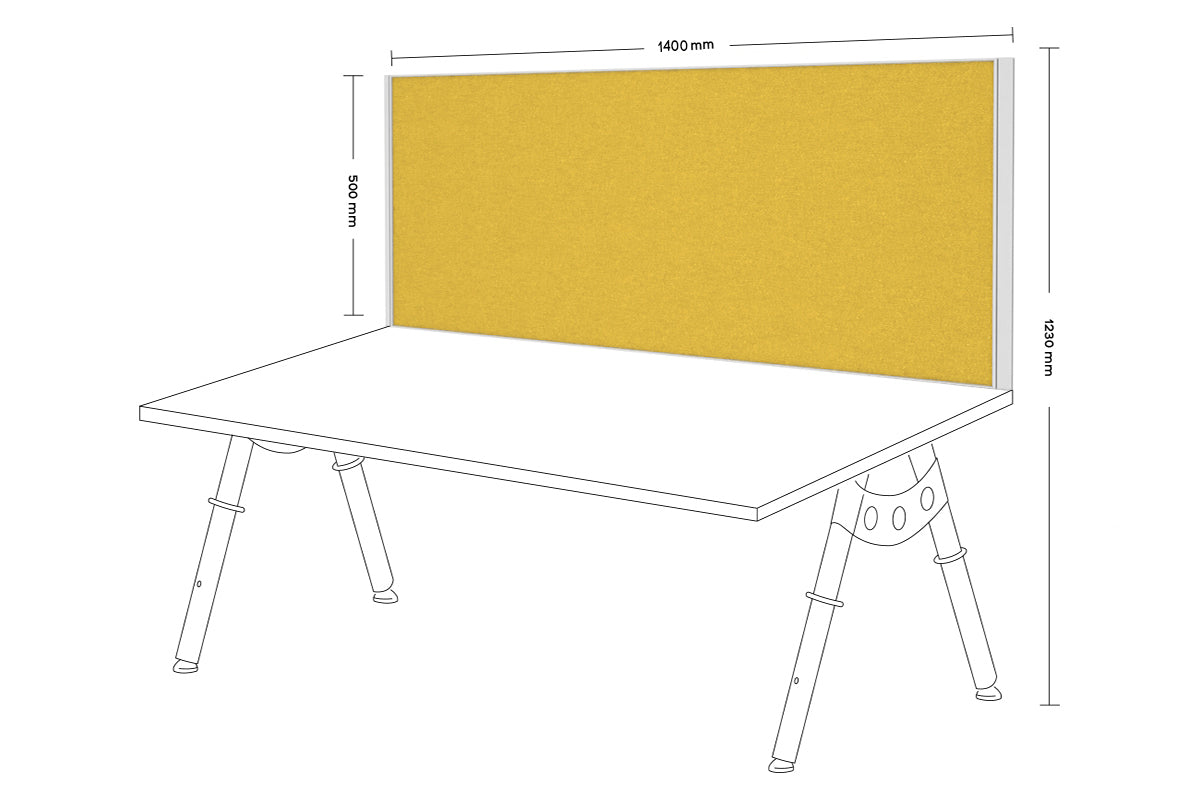 Desk Mounted Privacy Screen [1400W x 500H] Jasonl white frame mustard yellow clamp bracket