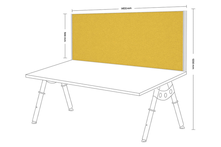 Desk Mounted Privacy Screen [1400W x 500H] Jasonl white frame mustard yellow clamp bracket