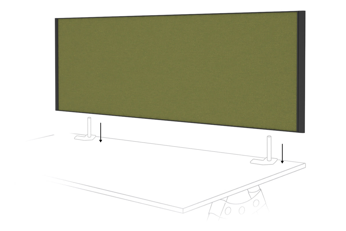 Desk Mounted Privacy Screen [1600W x 500H] Jasonl black frame green moss double desk rod bracket