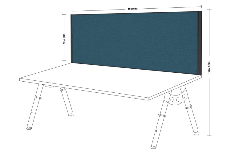 Desk Mounted Privacy Screen [1600W x 500H] Jasonl black frame deep blue clamp bracket