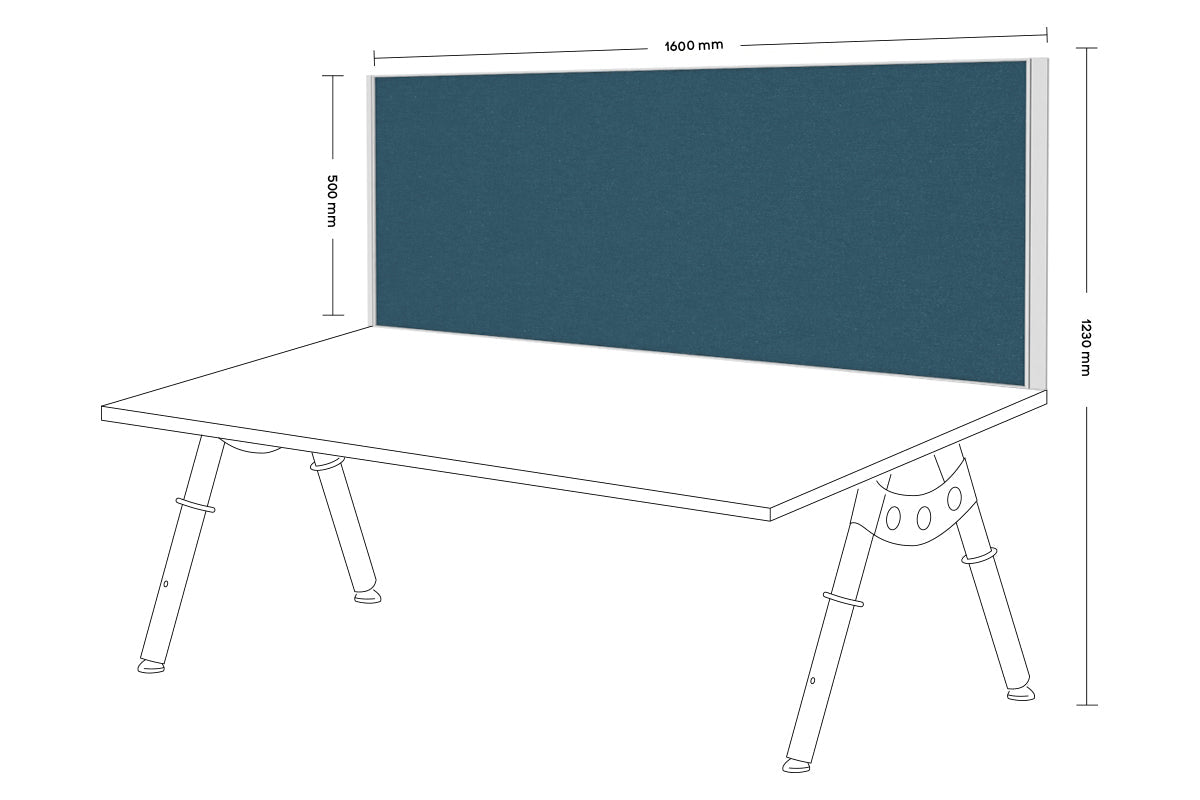 Desk Mounted Privacy Screen [1600W x 500H] Jasonl white frame deep blue clamp bracket