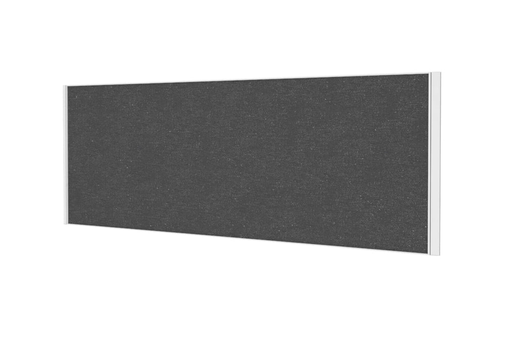 Desk Mounted Privacy Screen [1600W x 500H]-black frame moody charcoal double desk rod bracket