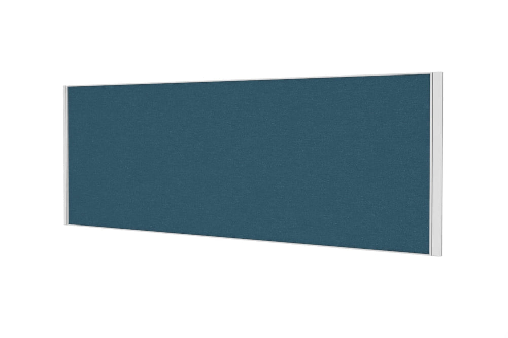 Desk Mounted Privacy Screen [1600W x 500H]-black frame moody charcoal double desk rod bracket