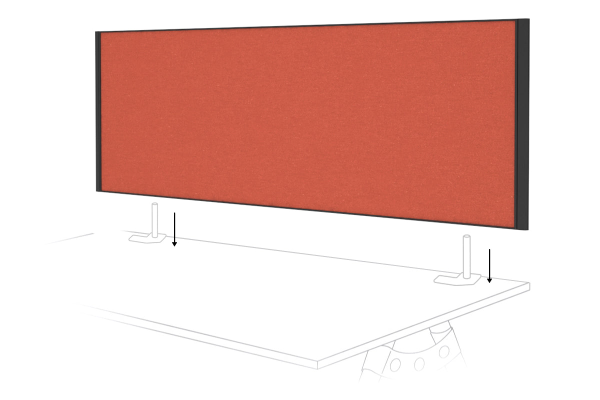 Desk Mounted Privacy Screen [1600W x 500H] Jasonl black frame orange squash double desk rod bracket