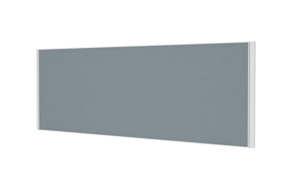 Desk Mounted Privacy Screen [1600W x 500H]-black frame moody charcoal double desk rod bracket