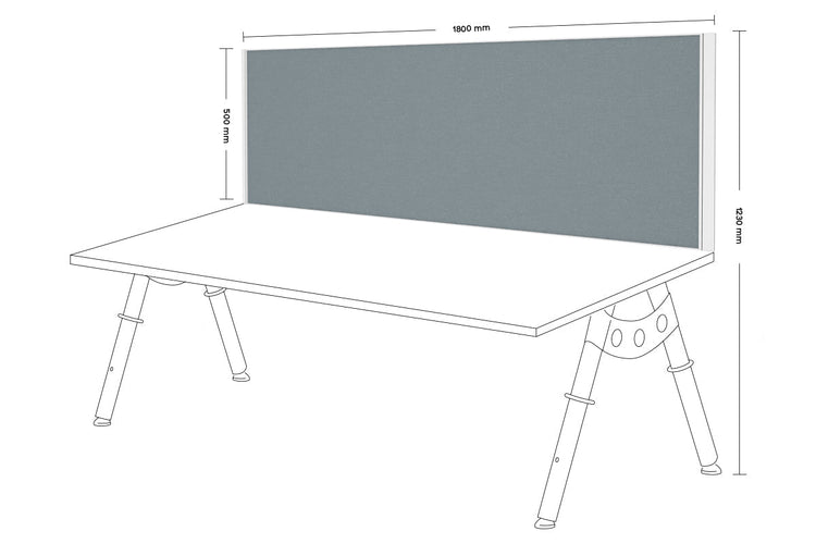 Desk Mounted Privacy Screen [1800W x 500H] Jasonl white frame cool grey clamp bracket