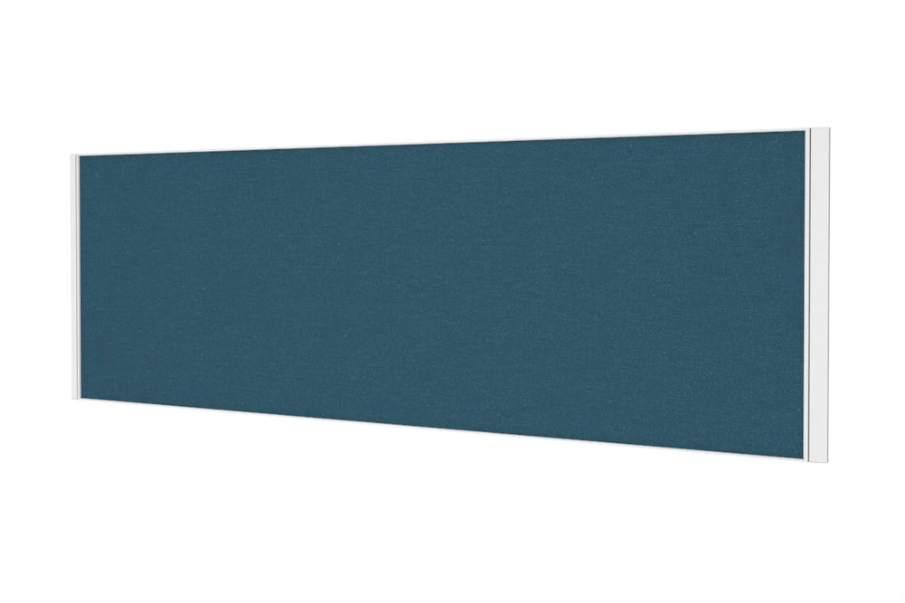 Desk Mounted Privacy Screen [1800W x 500H]-black frame moody charcoal double desk rod bracket