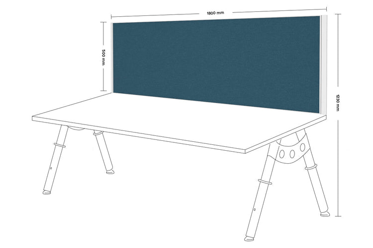 Desk Mounted Privacy Screen [1800W x 500H] Jasonl white frame deep blue clamp bracket