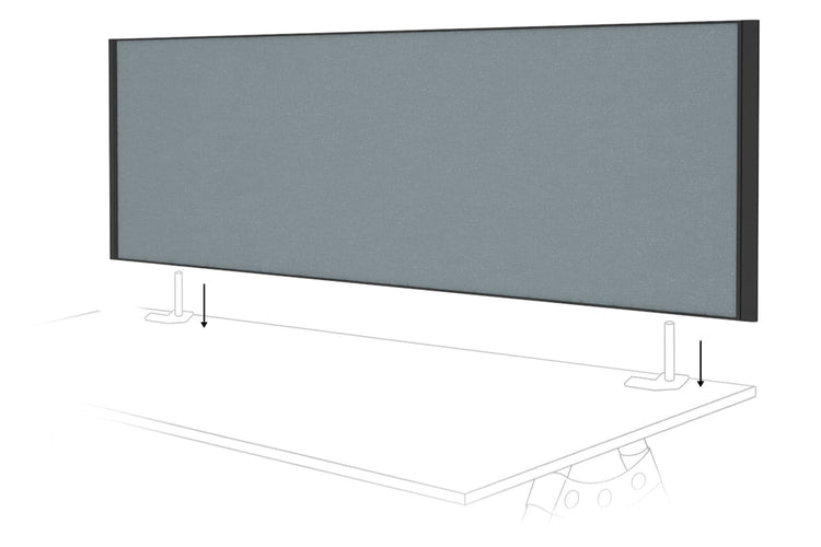 Desk Mounted Privacy Screen [1800W x 500H] Jasonl black frame cool grey double desk rod bracket