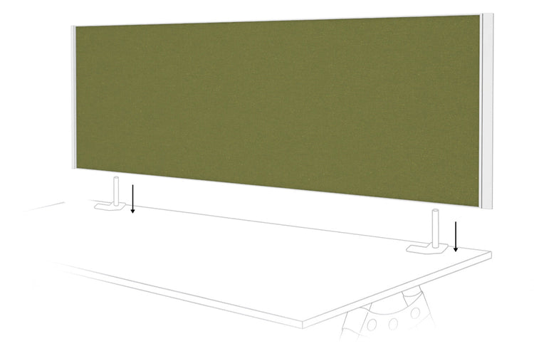 Desk Mounted Privacy Screen [1800W x 500H] Jasonl white frame green moss double desk rod bracket