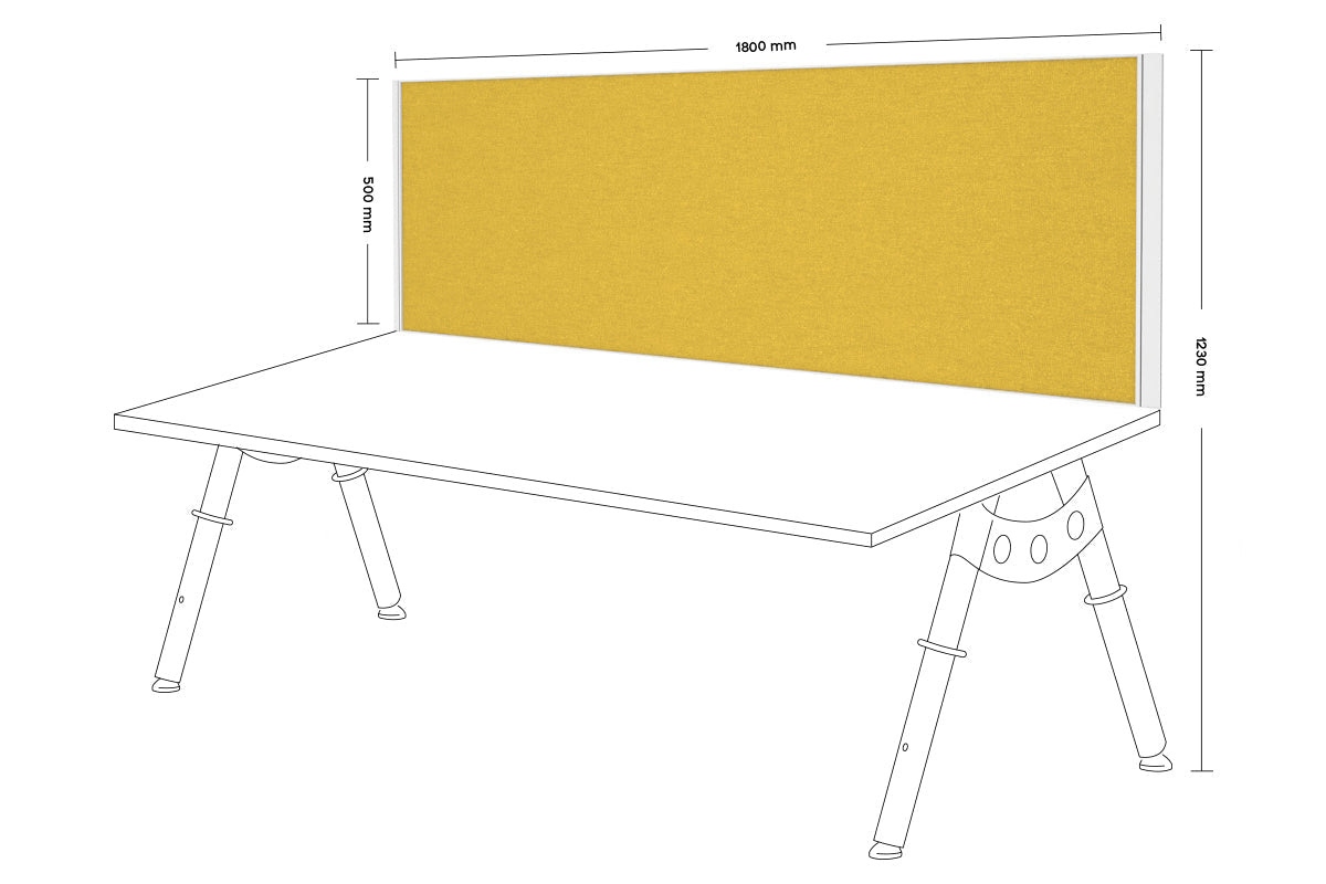 Desk Mounted Privacy Screen [1800W x 500H] Jasonl white frame mustard yellow clamp bracket