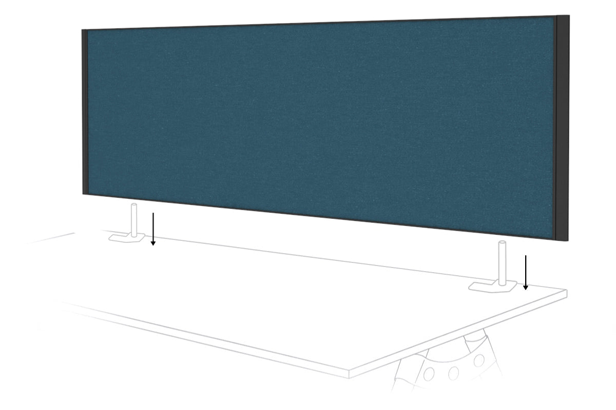 Desk Mounted Privacy Screen [1800W x 500H] Jasonl black frame deep blue double desk rod bracket
