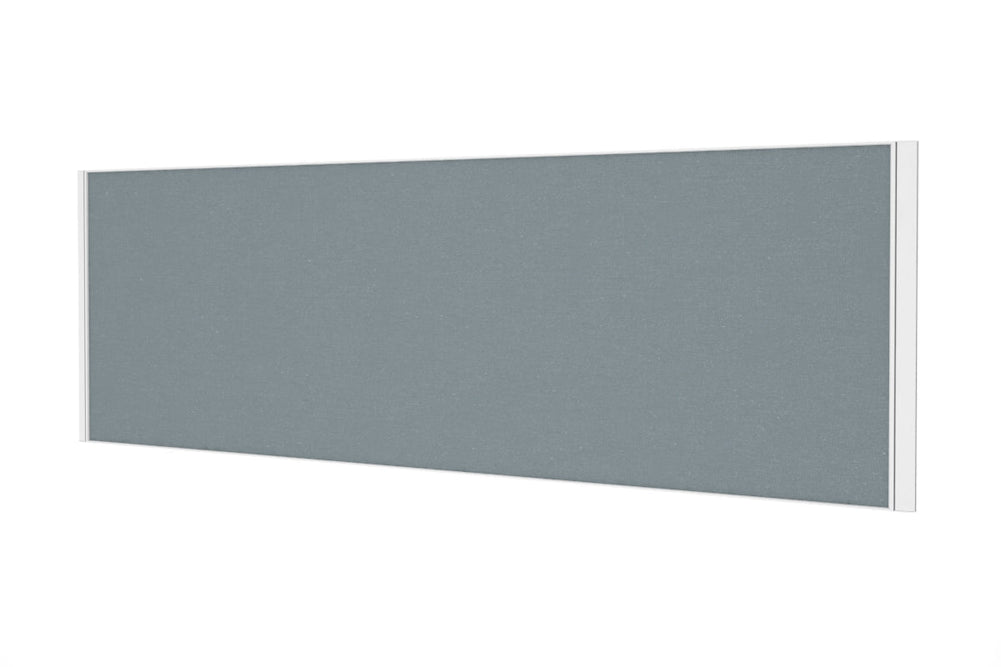 Desk Mounted Privacy Screen [1800W x 500H]-black frame moody charcoal double desk rod bracket