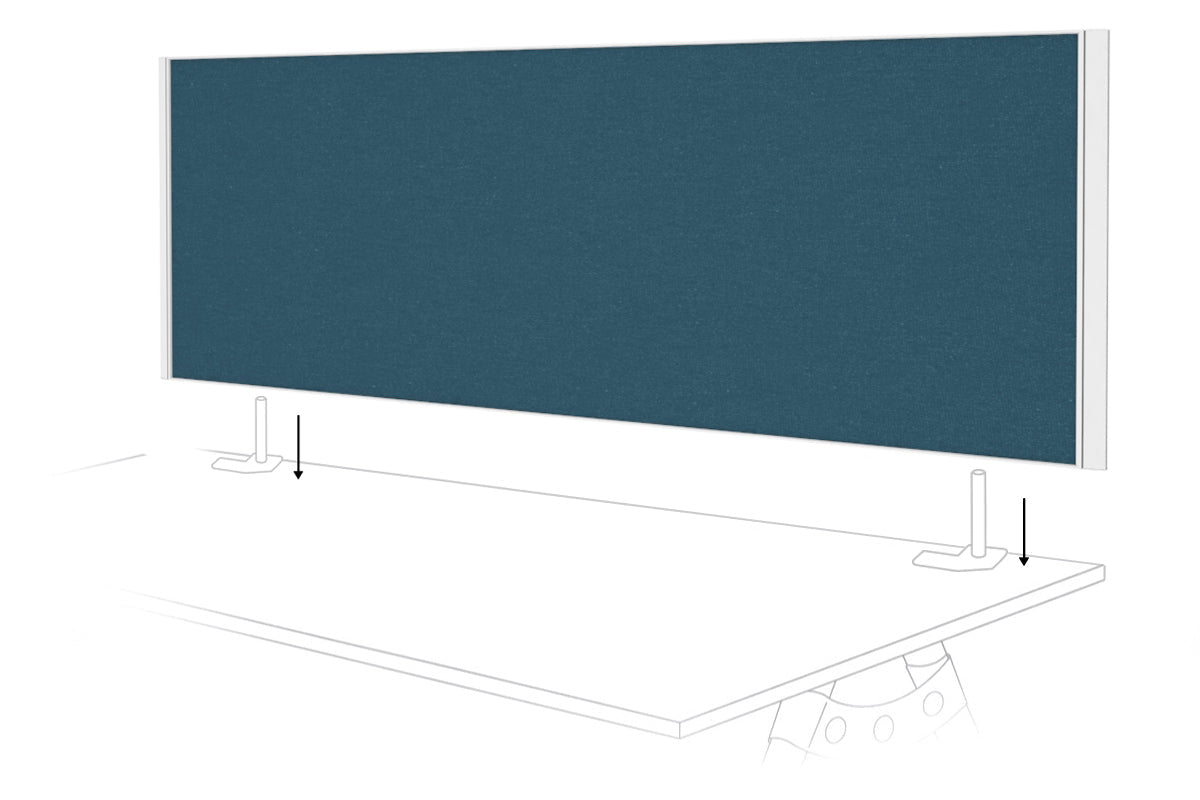 Desk Mounted Privacy Screen [1800W x 500H] Jasonl white frame deep blue double desk rod bracket