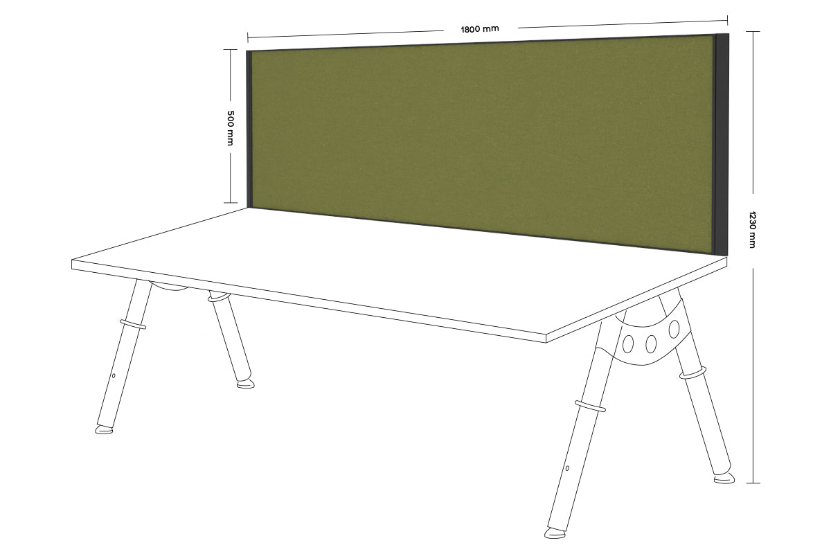 Desk Mounted Privacy Screen [1800W x 500H] Jasonl black frame green moss clamp bracket