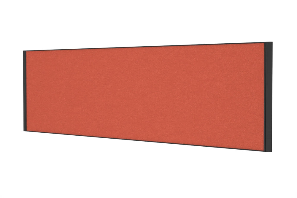 Desk Mounted Privacy Screen [1800W x 500H]-black frame moody charcoal double desk rod bracket