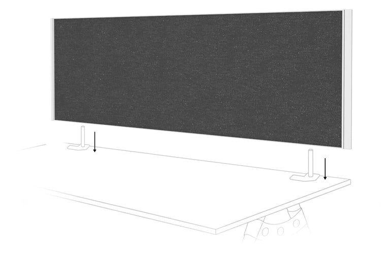 Desk Mounted Privacy Screen [1800W x 500H] Jasonl white frame moody charchoal double desk rod bracket