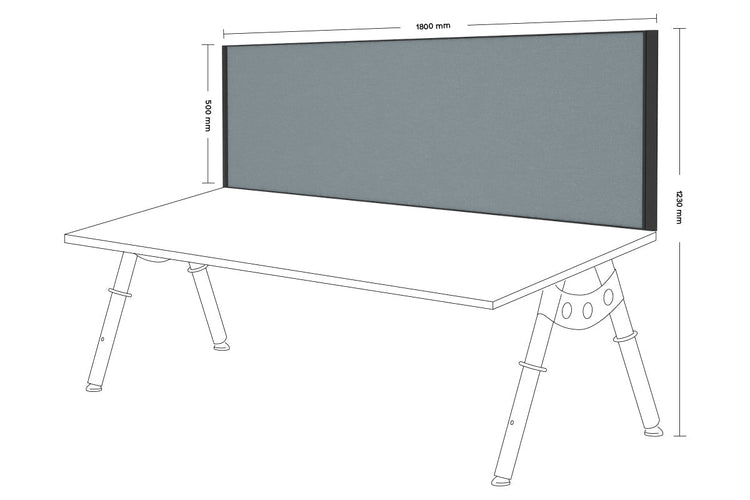 Desk Mounted Privacy Screen [1800W x 500H] Jasonl black frame cool grey clamp bracket