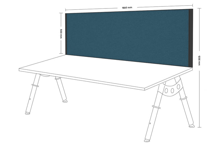 Desk Mounted Privacy Screen [1800W x 500H] Jasonl black frame deep blue clamp bracket