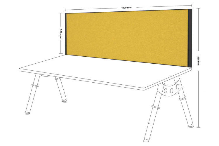 Desk Mounted Privacy Screen [1800W x 500H] Jasonl black frame mustard yellow clamp bracket