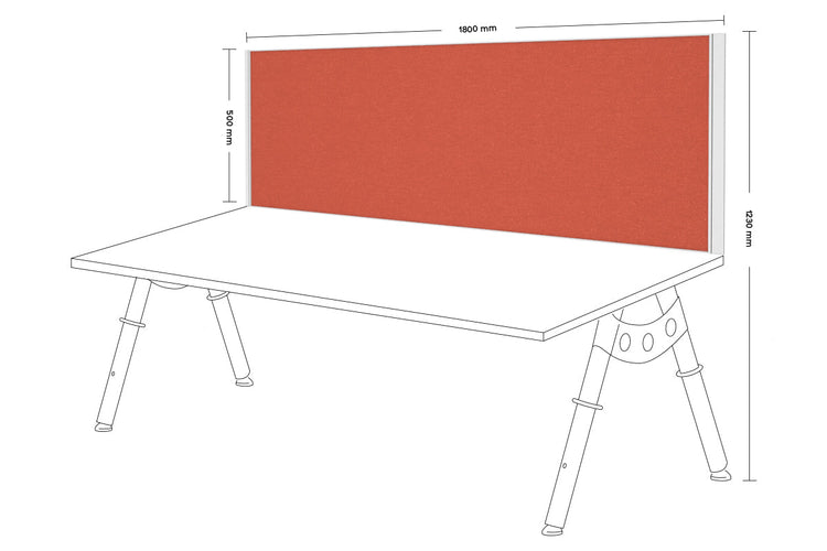 Desk Mounted Privacy Screen [1800W x 500H] Jasonl white frame orange squash clamp bracket