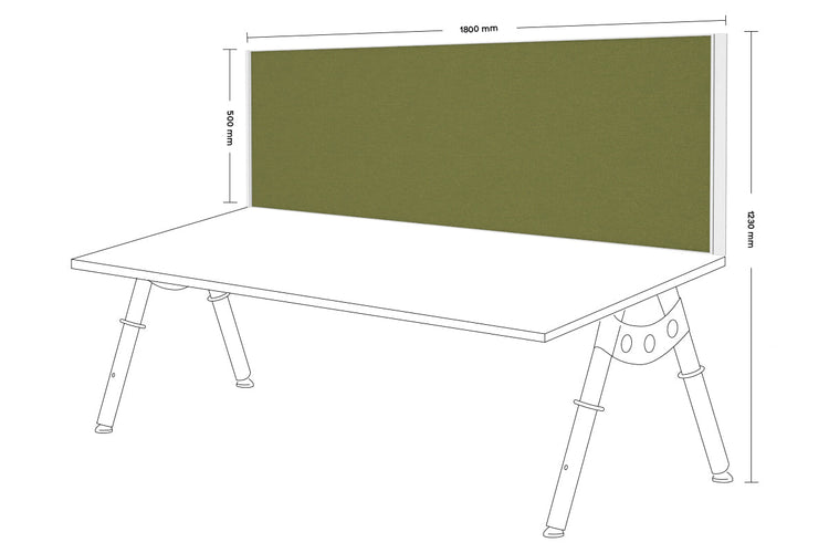 Desk Mounted Privacy Screen [1800W x 500H] Jasonl white frame green moss clamp bracket