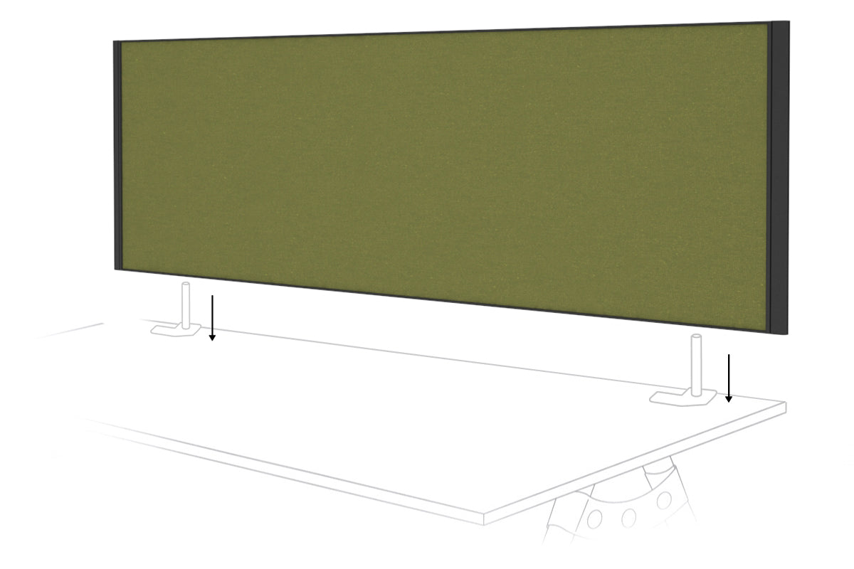 Desk Mounted Privacy Screen [1800W x 500H] Jasonl black frame green moss double desk rod bracket