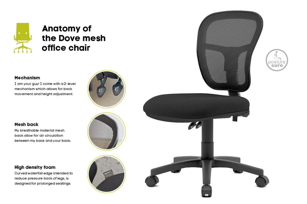 Dove Mesh Office Chair-black  