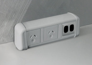 DPG Contour White - Over Desk Power DPG 2 Power/2 Data adhesive none