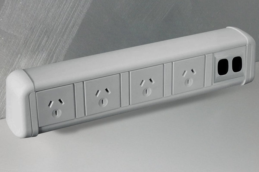 DPG Contour White - Over Desk Power-4 Power/2 Data adhesive none