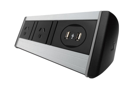DPG Harmony Black - Over Desk Power DPG 2 Power/2 USB adhesive none