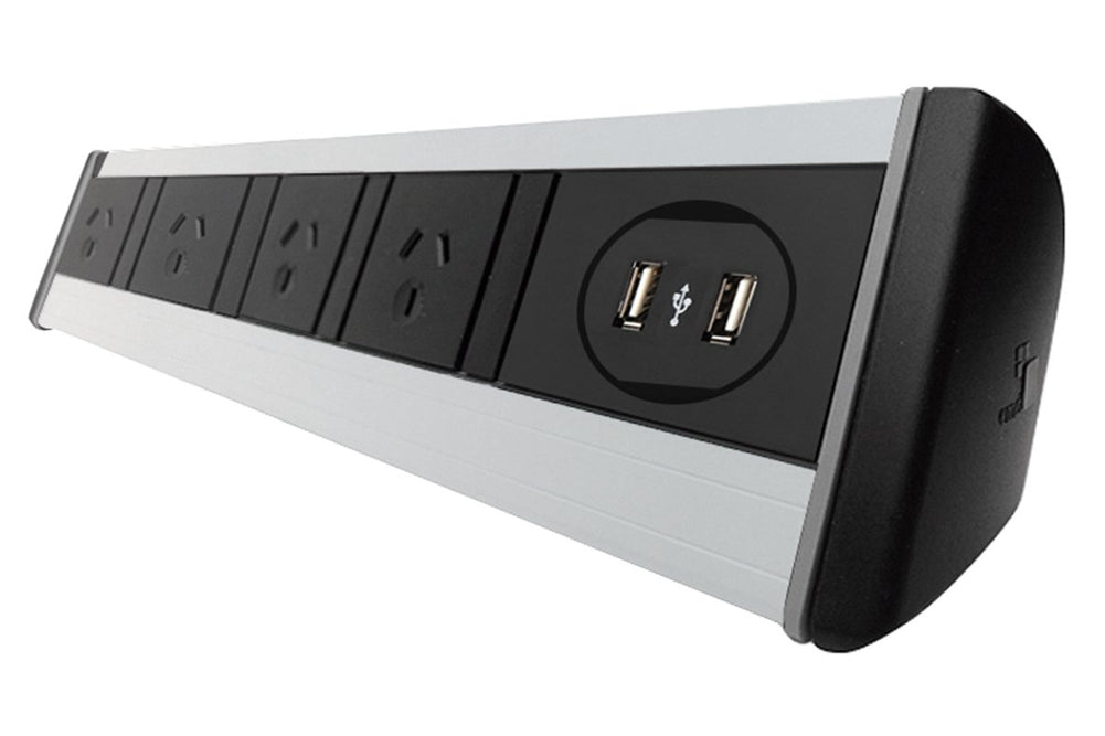 DPG Harmony Black - Over Desk Power-4 Power/2 USB adhesive none