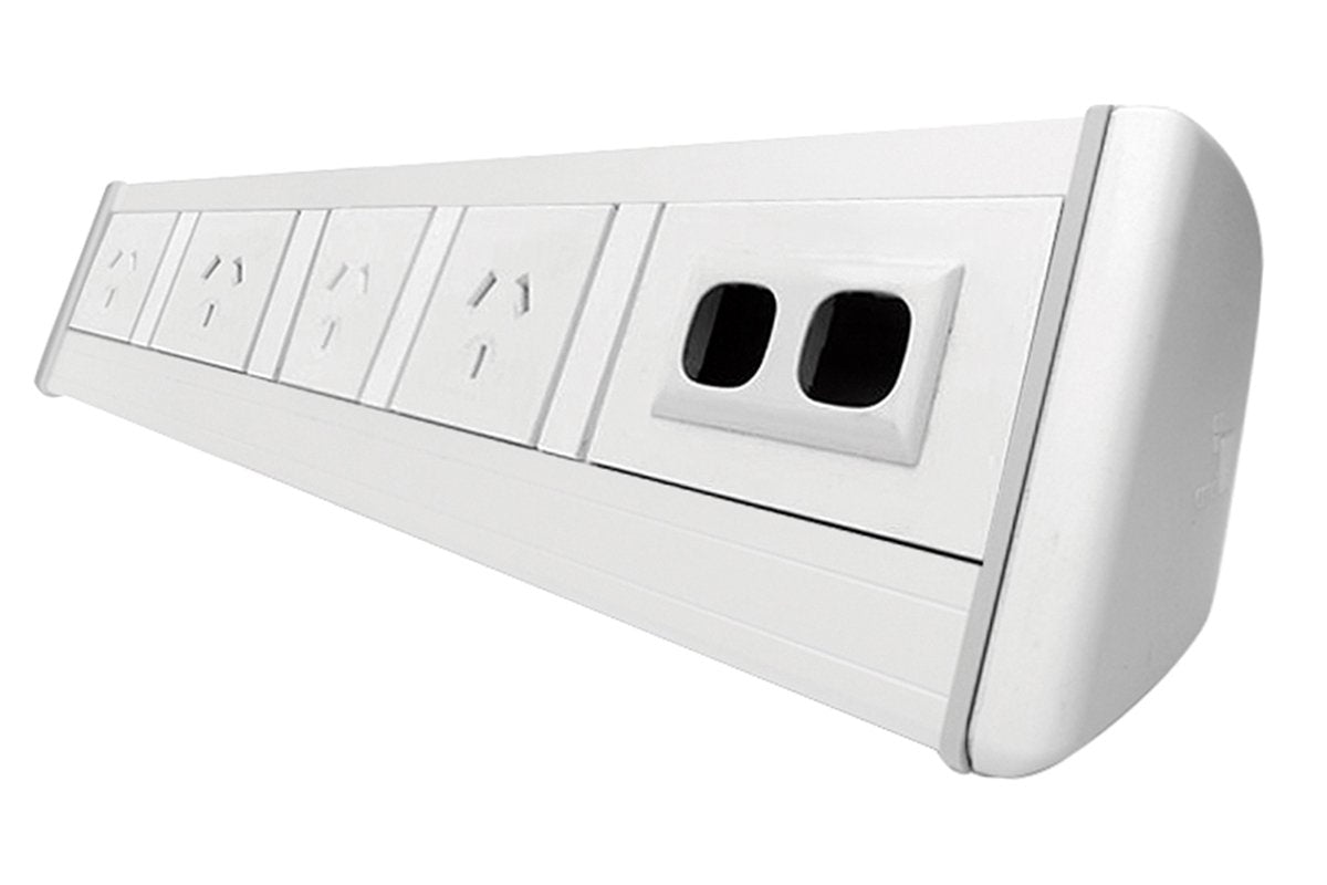 DPG Harmony White - Over Desk Power-4 Power/2 Data adhesive none