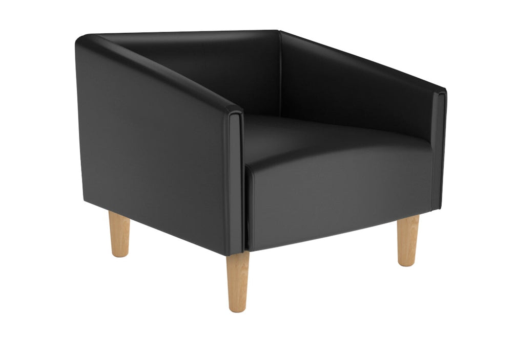 Drej Lounge Chair - Single-wooden leg dark grey 