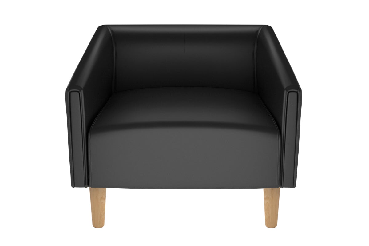 Drej Lounge Chair - Single Jasonl wooden leg black PU 