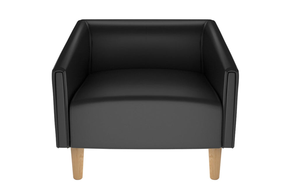 Drej Lounge Chair - Single-wooden leg black PU 