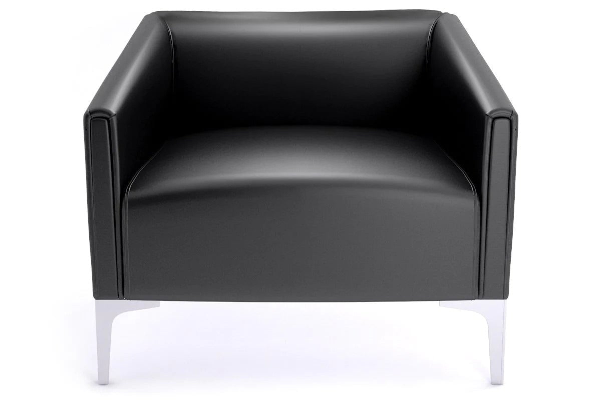 Drej Lounge Chair - Single Jasonl chrome leg black PU 