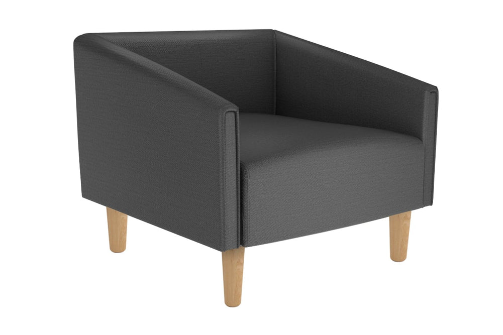 Drej Lounge Chair - Single-wooden leg dark grey 