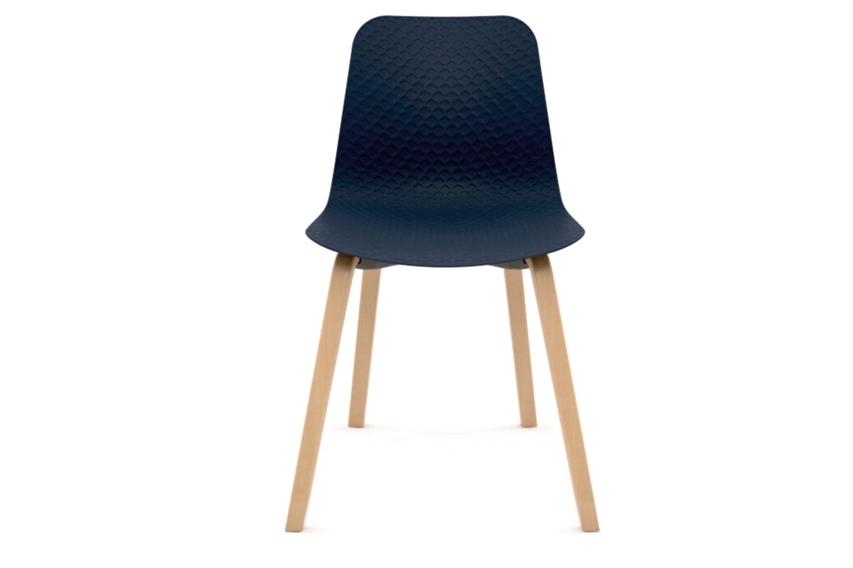 Dune Cafe Chair - 4 Leg Base Jasonl natural wood leg dark blue 