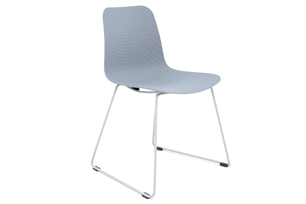 Dune Cafe Chair - Sled Base-chrome leg white 